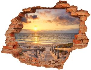 Fototapet 3D gaură în perete Calea către plajă