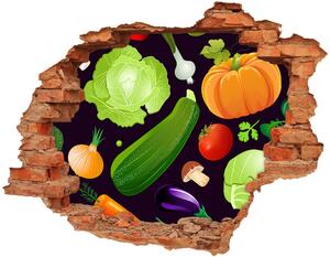 Fototapet un zid spart cu priveliște legume colorate