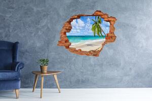 Autocolant de perete gaură 3D plaja tropicala