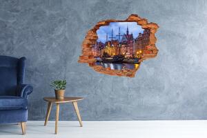 Fototapet 3D gaură în perete Polonia Gdańsk