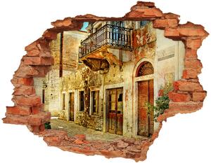 Fototapet 3D gaură în perete Strazi din Grecia