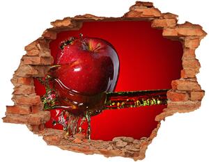 Autocolant un zid spart cu priveliște Apple și apă
