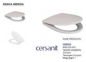Cersanit Merida, scaun toaleta antibacterian duroplast, alb, K98-0031