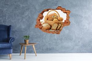 Autocolant 3D gaura cu priveliște Pâine într-un coș