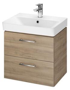 Cersanit Mille Slim, set dulap de perete și chiuvetă 505x380x515 mm, nuc, S801-322-DSM