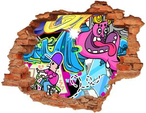 Fototapet un zid spart cu priveliște graffiti