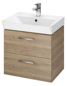 Cersanit Mille Slim, set dulap de perete și chiuvetă 505x380x515 mm, nuc, S801-322-DSM