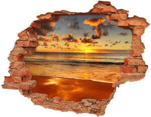 Autocolant 3D gaura cu priveliște Sunset Beach
