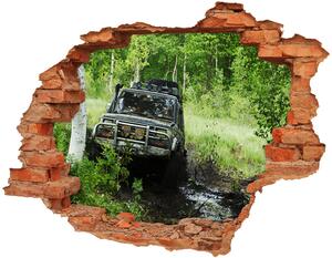 Autocolant un zid spart cu priveliște Jeep în pădure