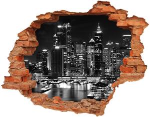 Fototapet un zid spart cu priveliște Sydney pe timp de noapte