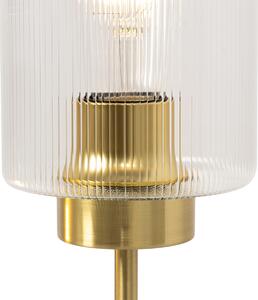 Lampa de masa Art Deco aurie cu sticla 2 lumini - Laura