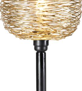 Lampa de podea design negru cu auriu 20 cm - Sarella