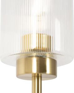 Lampa de podea Art Deco aurie cu sticla 2 lumini - Laura