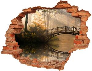 Autocolant de perete gaură 3D Vechiul pod în toamna