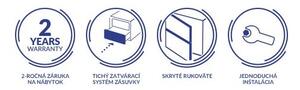Cersanit Moduo, dulap pentru lavoar suspendat 80 cm, gri lucios, S929-007