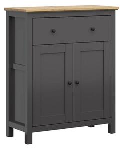 Comoda HESEN, gri grafit/stejar artizanal, PAL, 101x44x121 cm