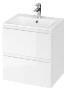 Cersanit Moduo, dulap pentru lavoar suspendat + lavoar 50cm, alb lucios, S801-312-DSM