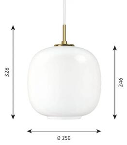 VL45 Radiohus Lustră Pendul Ø250 V3 Alamă/Glossy White Opal - Louis Poulsen