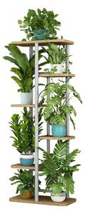 Suport de flori LEDOR TIP 2, stejar sonoma/alb, metal/DTD, 36x23.5x106 cm