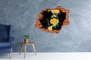 Fototapet 3D gaură în perete Portocale si apa