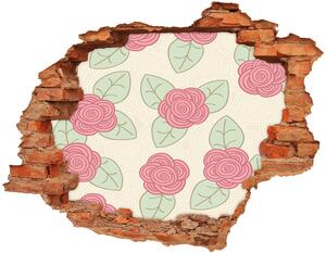 Autocolant un zid spart cu priveliște Trandafiri