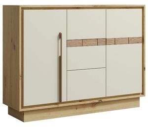 Comoda KEKS K12, stejar/casmir, PAL laminat, 130x37x97 cm