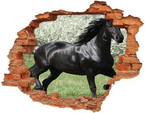 Autocolant un zid spart cu priveliște Flori cal negru