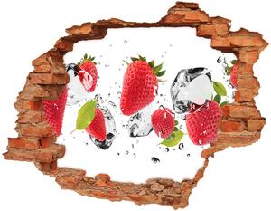 Autocolant un zid spart cu priveliște Căpșuni și apă