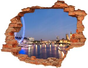 Fototapet 3D gaură în perete London Eye