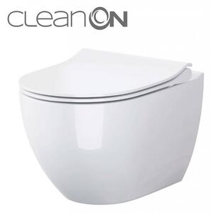 Cersanit Zen, vas de toaletă suspendat CleanOn 50x36x37 cm cu scaun cu cădere lent, alb, S701-428