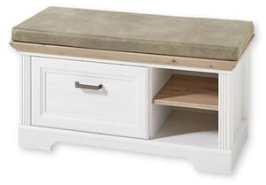 Pantofar JASMIN, alb/stejar artisan, PAL, 93x41x49 cm