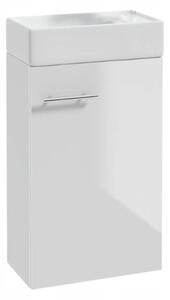 Erga Kim, dulap WC montat pe perete 39x21x60 cm + chiuveta ceramica 40 cm, alb lucios, ERG-207-D-04003+1406