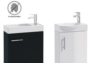 Erga Kim, dulap WC montat pe perete 39x21x60 cm + chiuveta ceramica 40 cm, alb lucios, ERG-207-D-04003+1406
