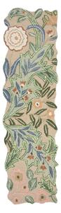 Covor tip traversă verde țesut manual din lână 60x230 cm Bryony Shaped Floral – Flair Rugs