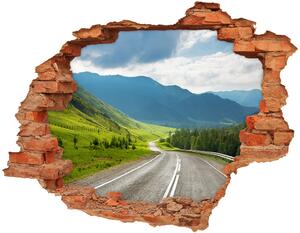 Fototapet un zid spart cu priveliște Drumul în munți