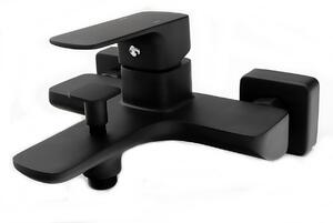 Gamma Cubic, robinet pentru cada montat pe perete, negru mat, GMA-BCCW-BK