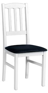 Scaun BOS 3, negru/alb, stofa clasica/lemn de fag, 43x40x90 cm