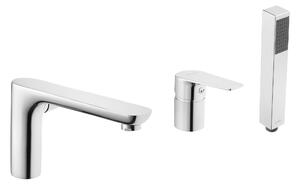 Invena Dokos, baterie de baie cu 3 orificii, crom, INV-BW-19-S01-V