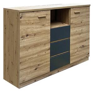Comoda CANADA CX2, stejar artisan/gri grafit, PAL laminat, 130x42x105 cm