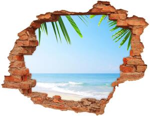 Autocolant un zid spart cu priveliște plaja tropicala