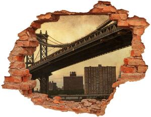 Fototapet un zid spart cu priveliște Manhattan New York City
