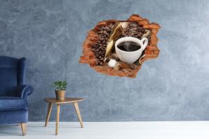 Autocolant 3D gaura cu priveliște ceașcă de cafea