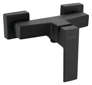 Invena Paros, baterie de duș montată pe perete, negru mat, BN-09-004-A