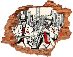 Autocolant un zid spart cu priveliște New York Jazz