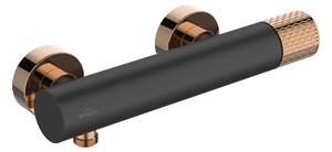 Invena Moonlight, baterie de duș de perete 150 mm, negru-aur roz, INV-BN-77-014-V