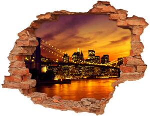 Autocolant un zid spart cu priveliște Podul Brooklyn