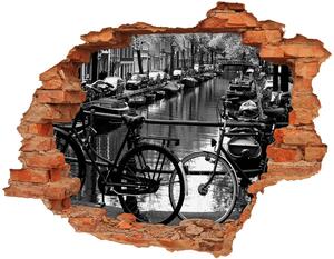 Autocolant un zid spart cu priveliște biciclete Amsterdam