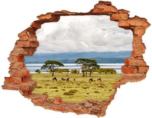 Fototapet un zid spart cu priveliște Lacul Naivasha