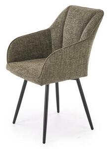Scaun K576, verde olive/negru, stofa clasica/otel, 54x60x85 cm