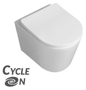 Laveo Jari Cycleon, toaletă suspendată cu sistem jacuzzi CycleOn 485x370x325 mm + scaun toaletă, alb, LAV-VMJ_609S